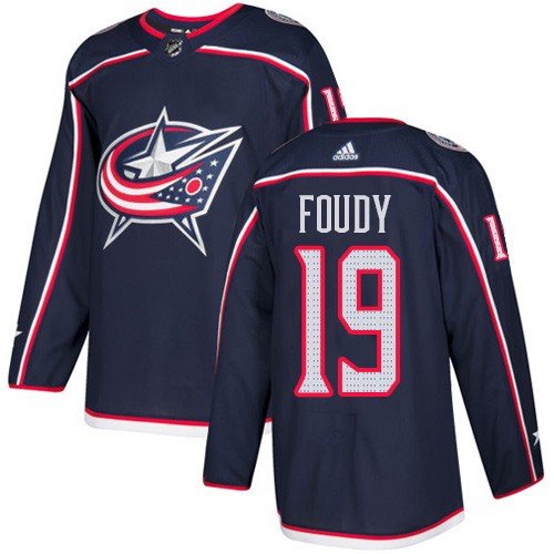 Columbus Blue Jackets #19 Liam Foudy Navy Home Jersey