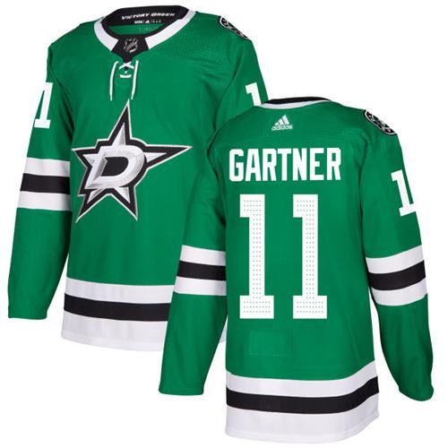 Men's Dallas Stars #11 Mike Gartner Green Home Authentic Stitched Hockey Jersey