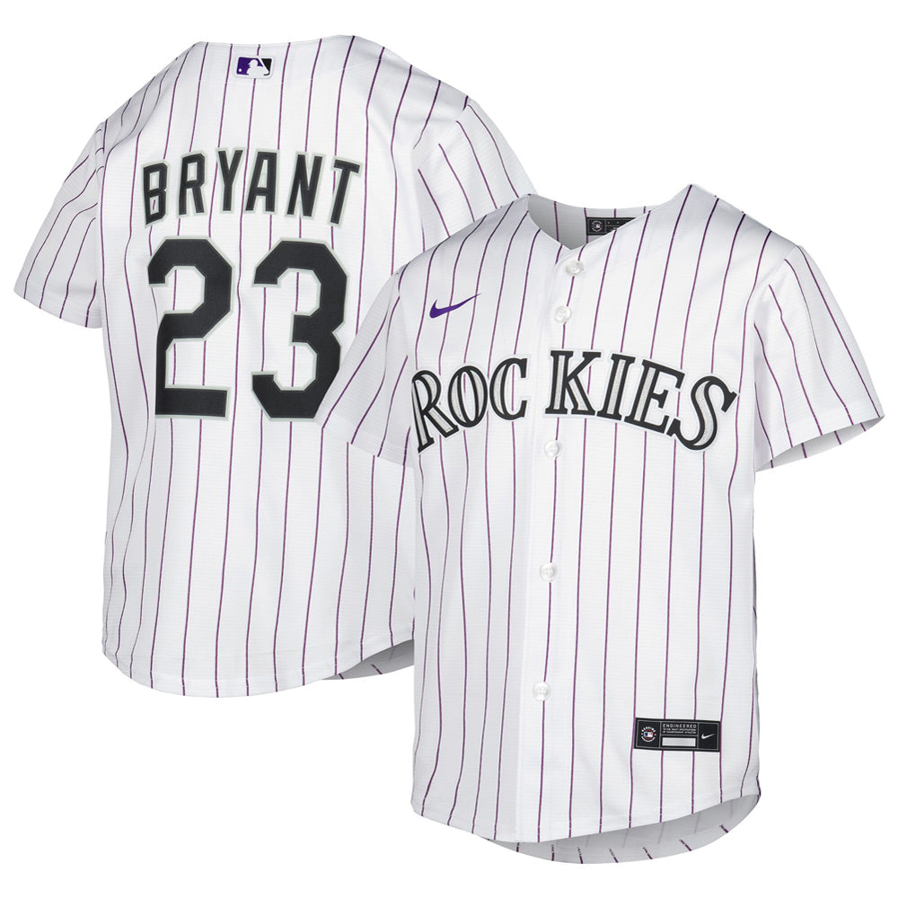 Youth Colorado Rockies Kris Bryant Home Player Jersey - White