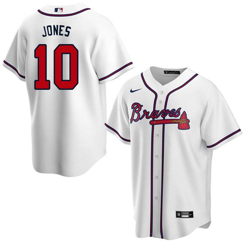 Youth Atlanta Braves Chipper Jones Replica Home Jersey - White