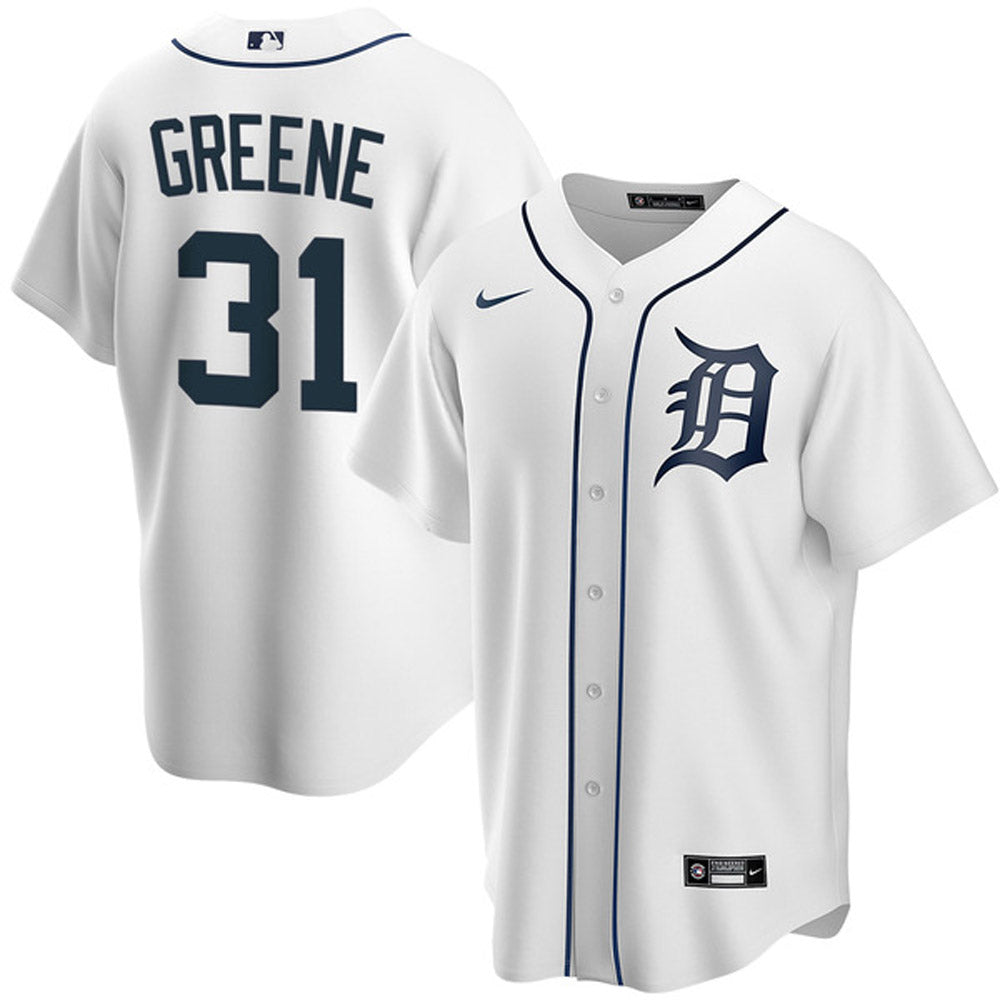 Men's Detroit Tigers Riley Greene Cool Base Replica Home Jersey - White